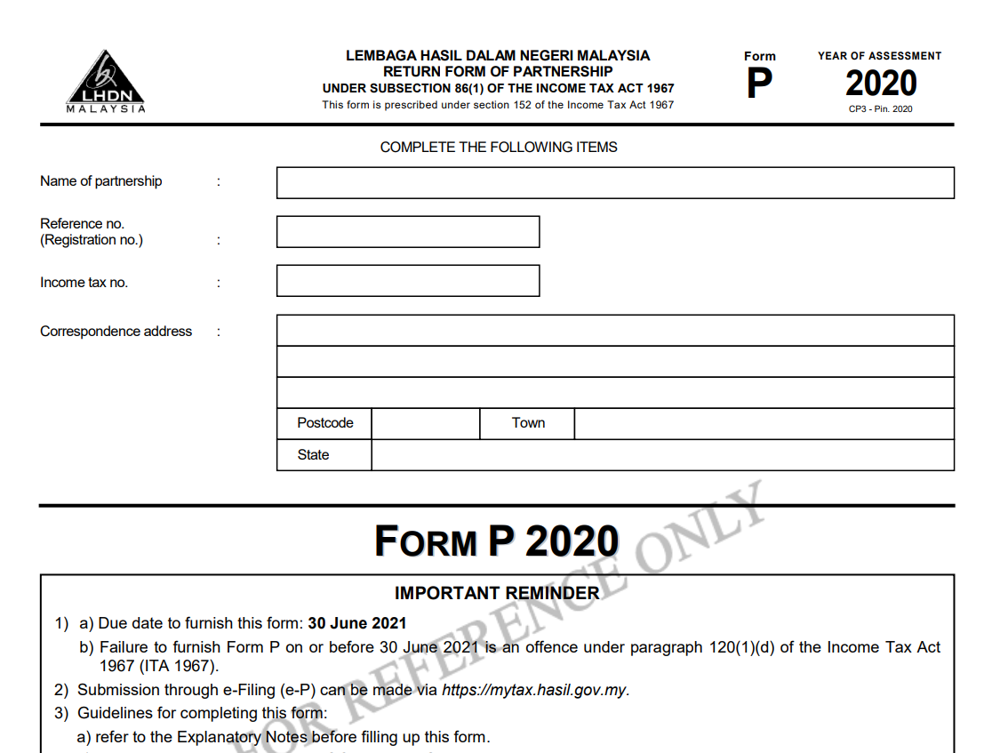 form p lhdn malaysia ajobthing